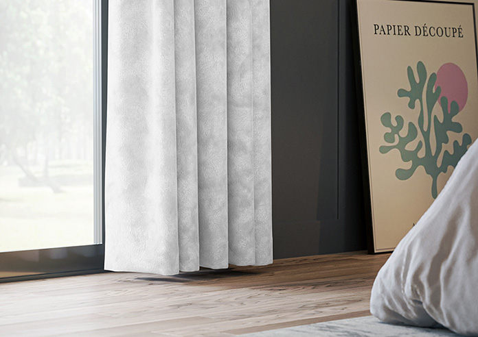 Crushed Velvet, White - Made to Measure Curtains - Image 5